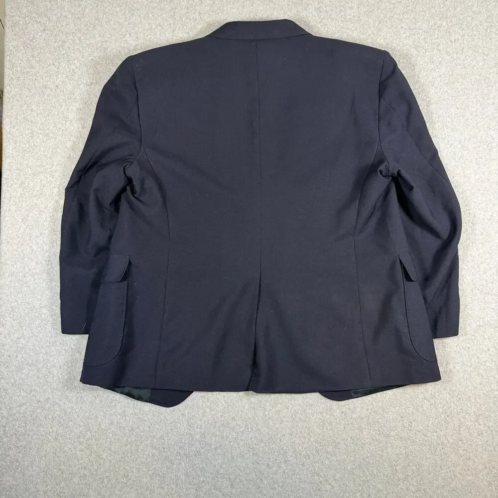 VTG David Taylor 46S Navy Blue Hopsack Gold Button Blazer Preppy Ivy Old Money